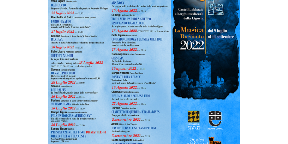 Musica nei castelli - Event Liguria - 10 agosto 2022 Camogli e 3/4 settembre Santa Margherita Ligure